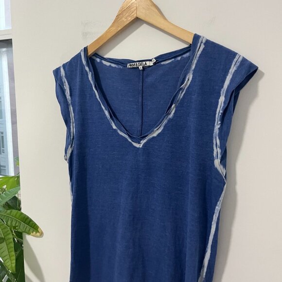 Pel & Gela Blue V Neck Tank Size Small - Picture 4 of 5